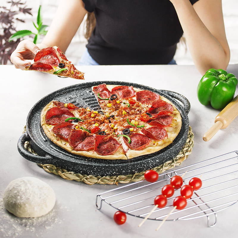 تابه گریل چدن دو طرفه مدل Daniele (با درب شیشه)