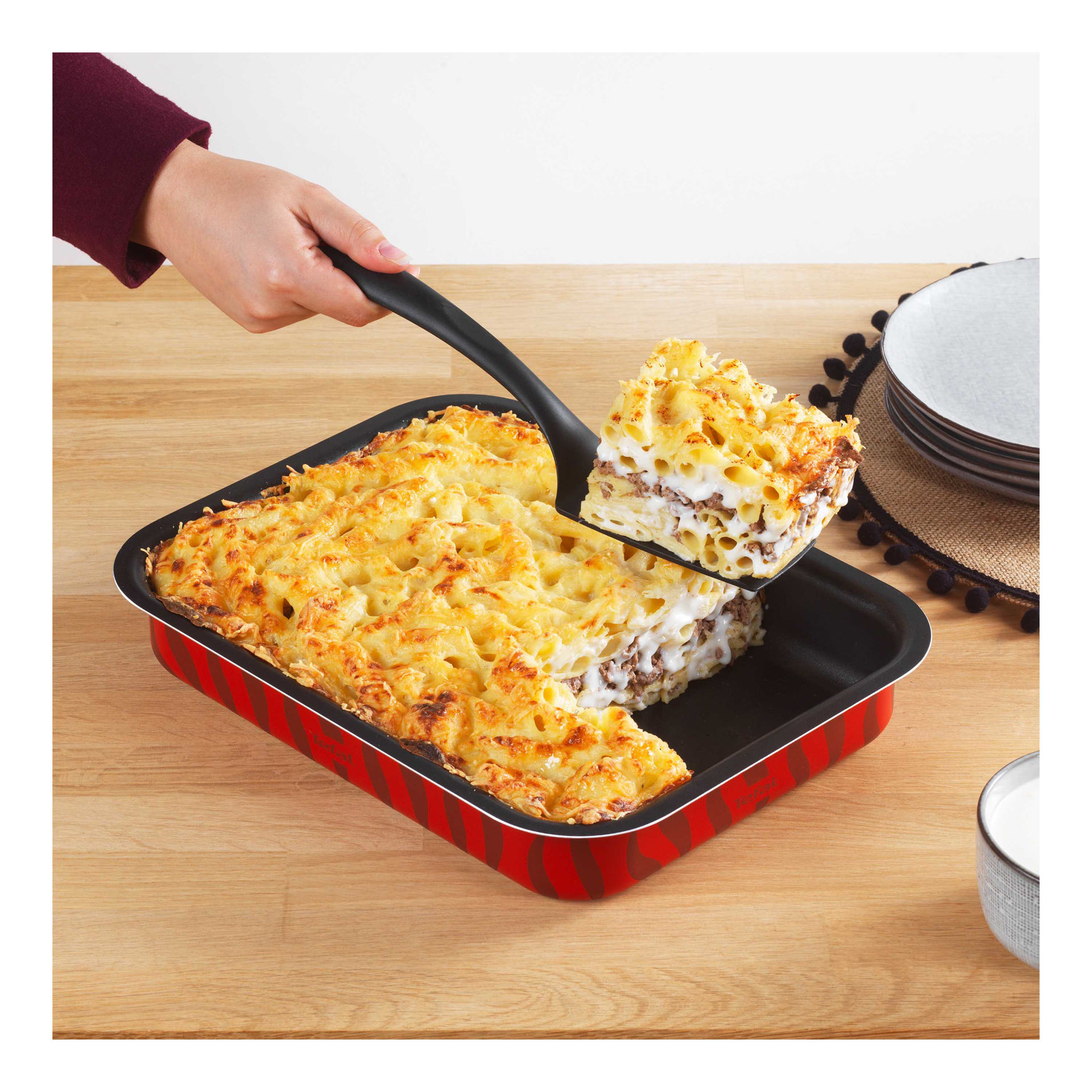 ظرف فر سایز 5 تفال Tefal طرح شعله