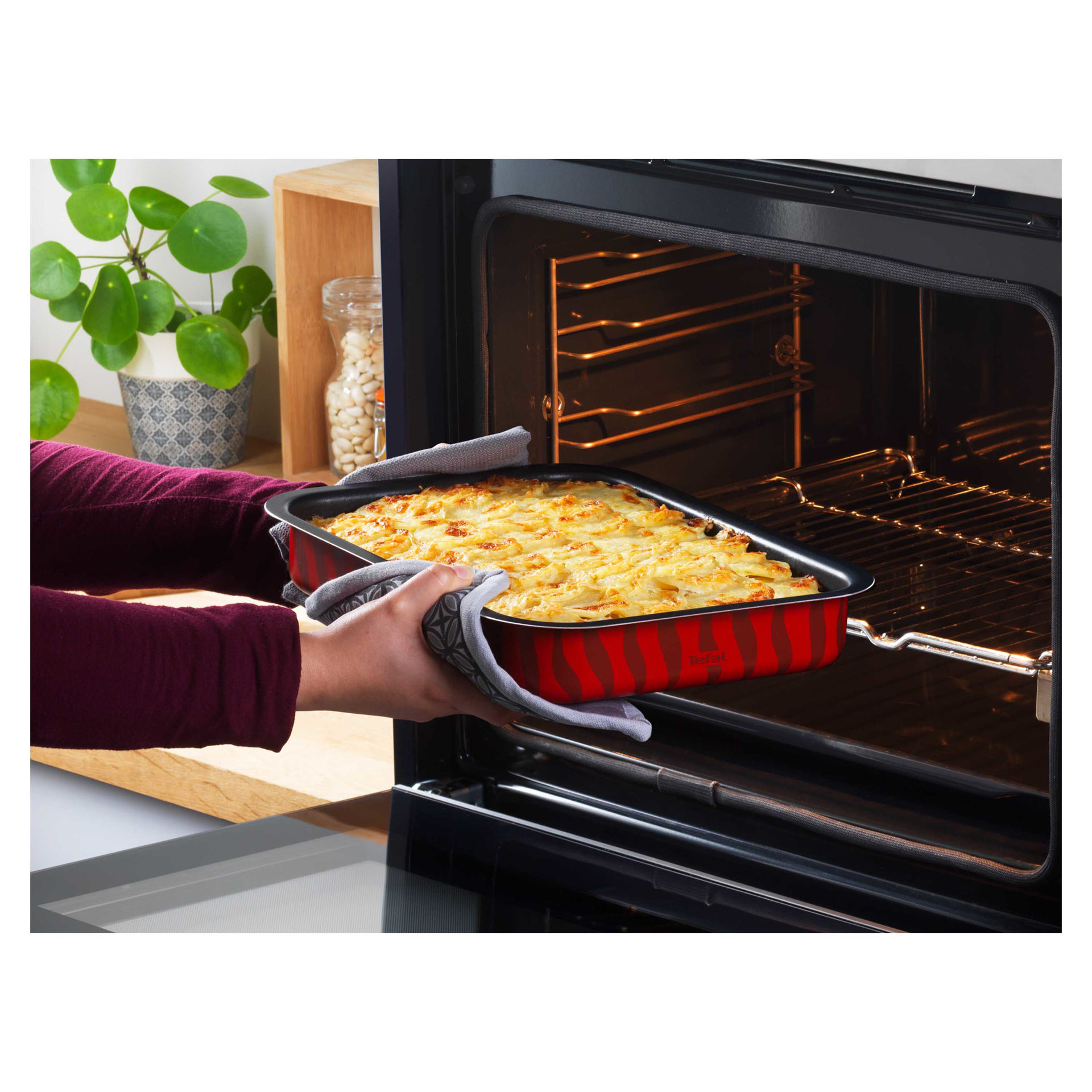 ظرف فر سایز 5 تفال Tefal طرح شعله