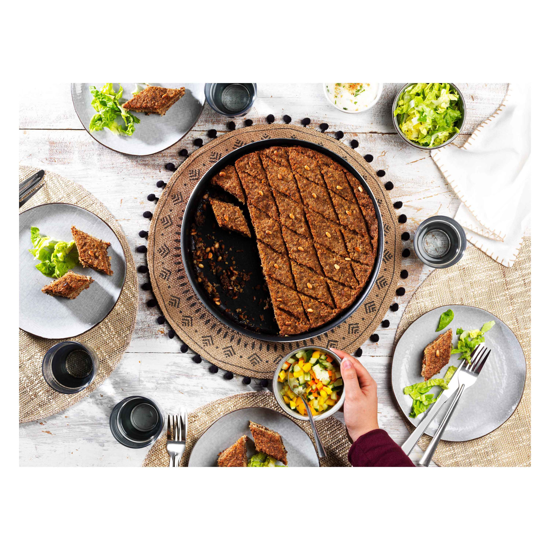 ظرف فر گرد سایز 34 تفال Tefal طرح شعله