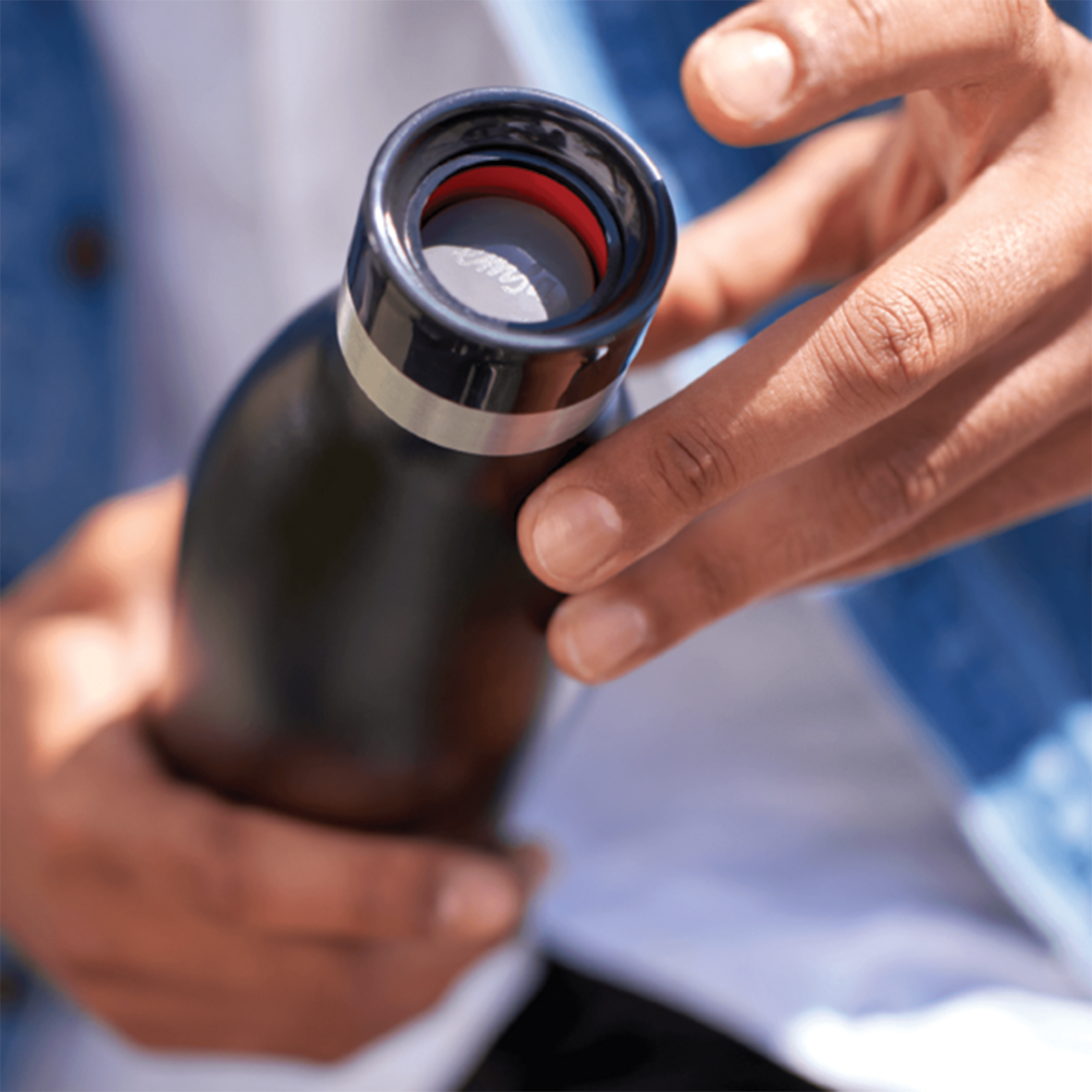 بطری استیل تفال tefal دوجداره رنگ مشکی