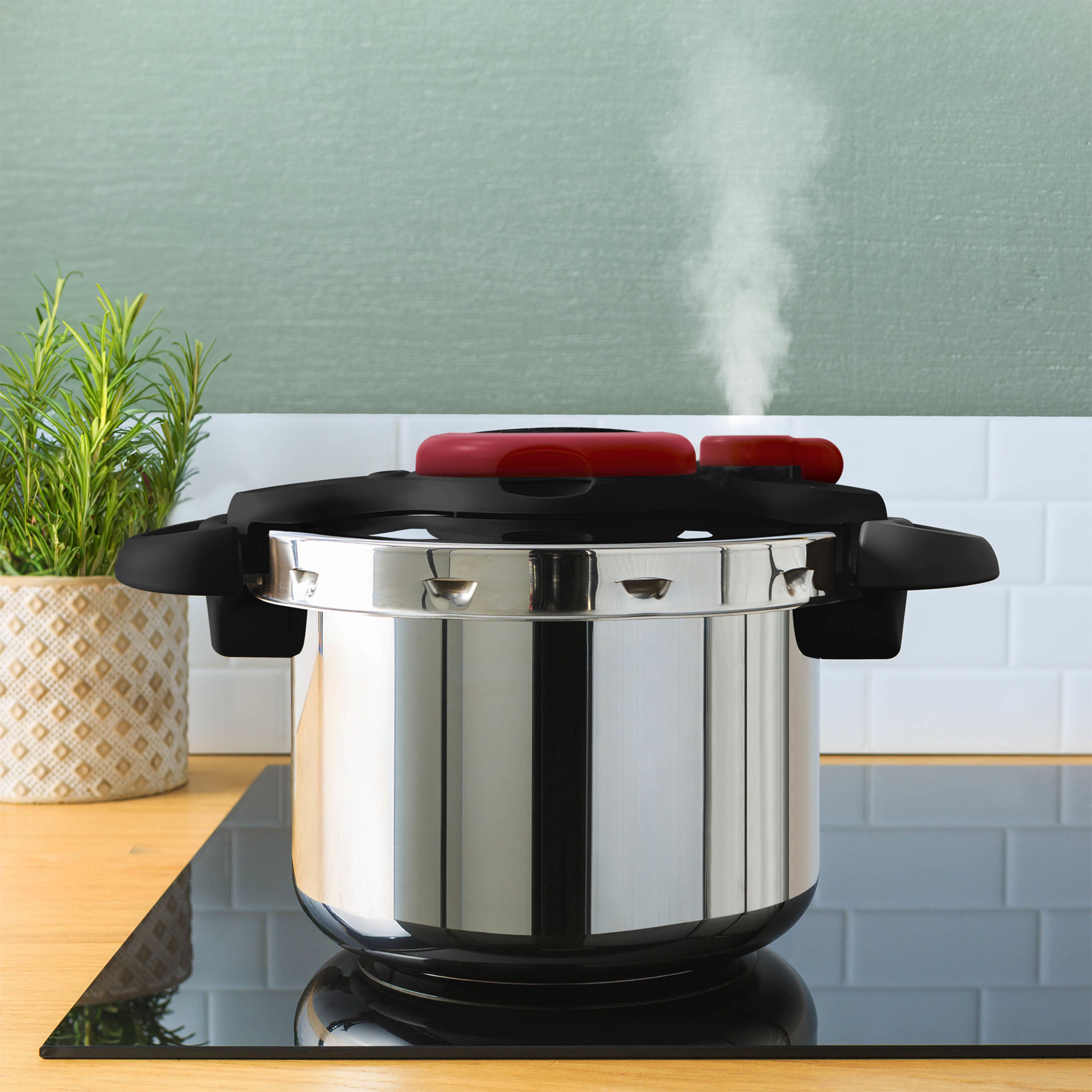 زودپز استیل ضد زنگ 9 لیتری تفال tefal