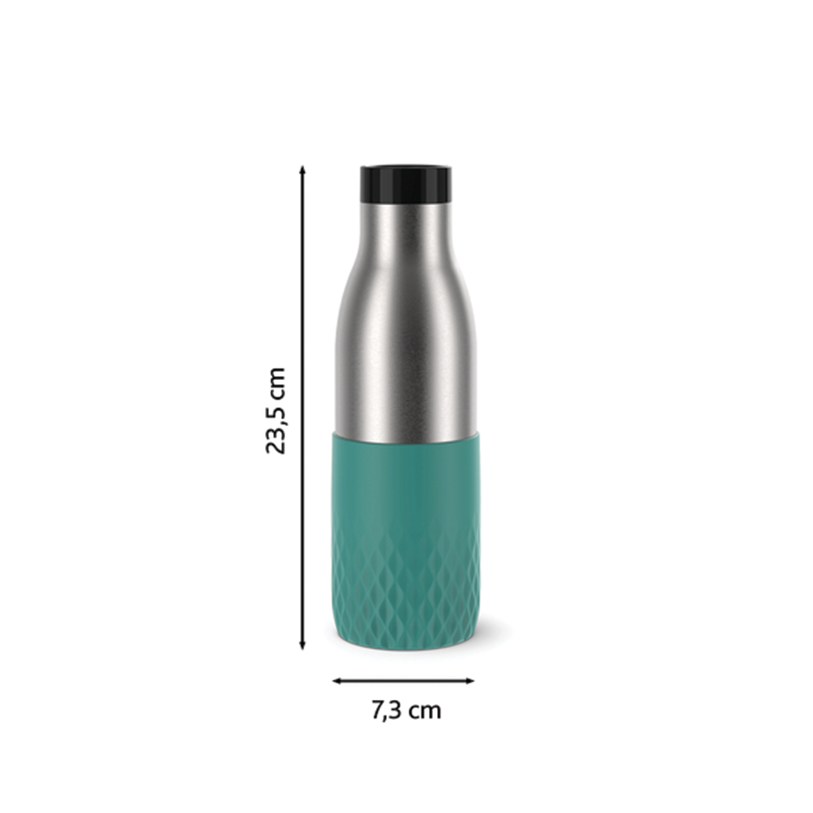 بطری استیل تفال tefal دوجداره رنگ سبز نقره ای