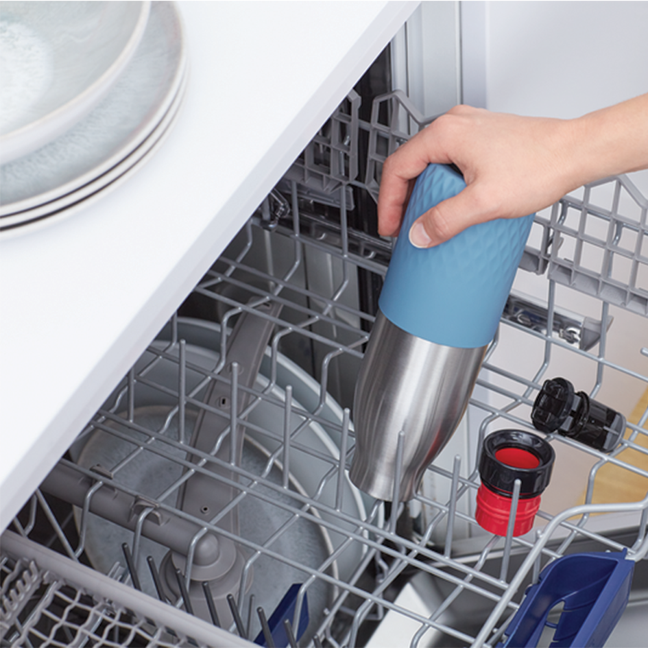 بطری استیل تفال tefal دوجداره رنگ آبی آسمانی