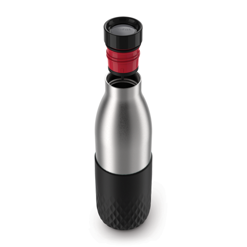 بطری استیل تفال tefal دوجداره رنگ نقره ای مشکی