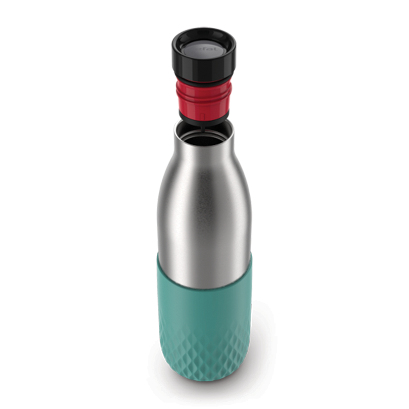 بطری استیل تفال tefal دوجداره رنگ نقره ای سبز