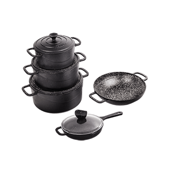 سرویس چدن نالینو 9 پارچه مدل Dio (با جعبه چوبی) + هدیه (قوری چدنی)