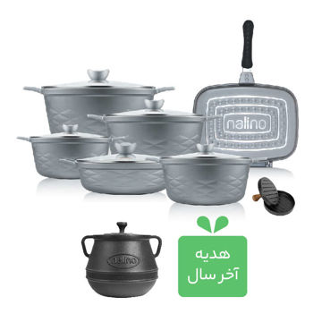 سرویس قابلمه 13 پارچه گرانیت مدل Elita + هدیه (دیزی چدنی)