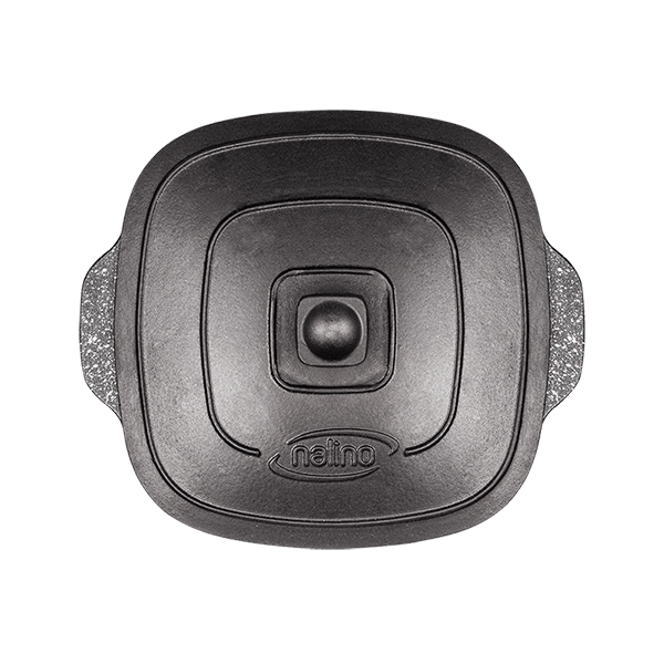 تابه مربع چدن مدل Adrina (با درب چدن) + هدیه (تخته گوشت)