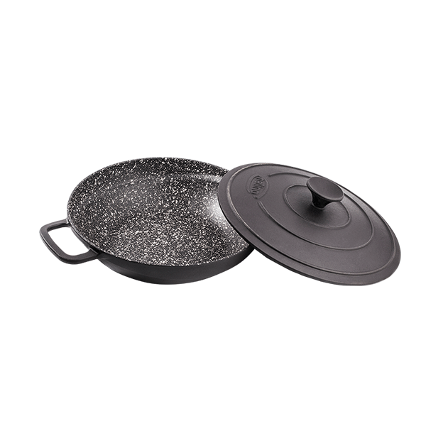 تابه ووک چدن سایز 28 + هدیه (ظرف نگهدارنده غذا)